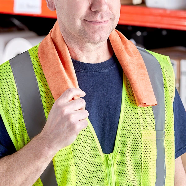 Lavex Super-Absorbent Antimicrobial PVA Orange Cooling Towel