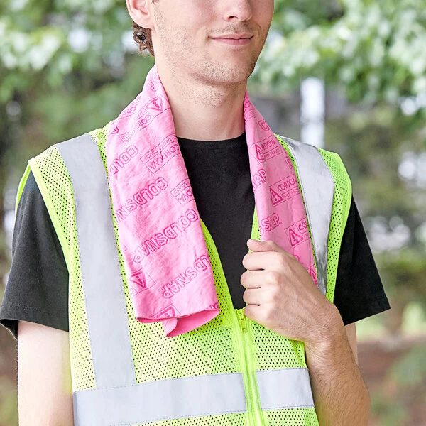 Cordova Coldsnap 33 1/2" x 13" Pink Cooling Towel