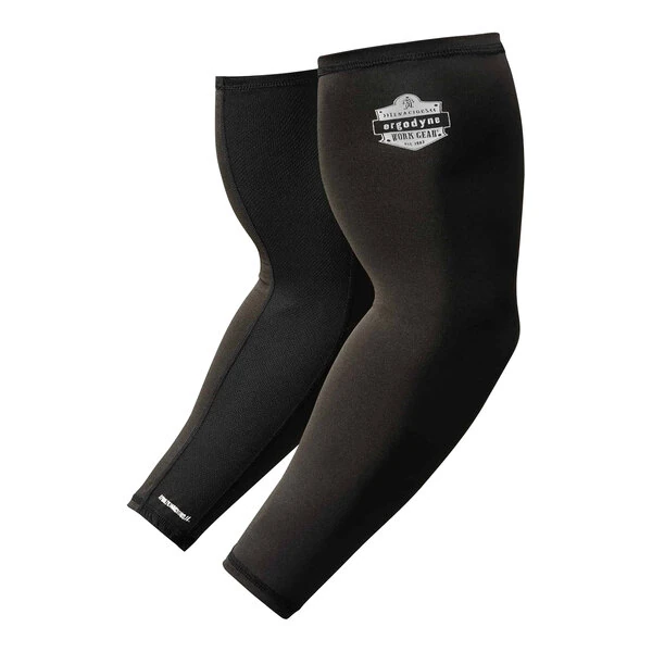 Ergodyne Chill-Its 6690 Black Performance Knit Evaporative Cooling Arm Sleeves 12383 - Medium