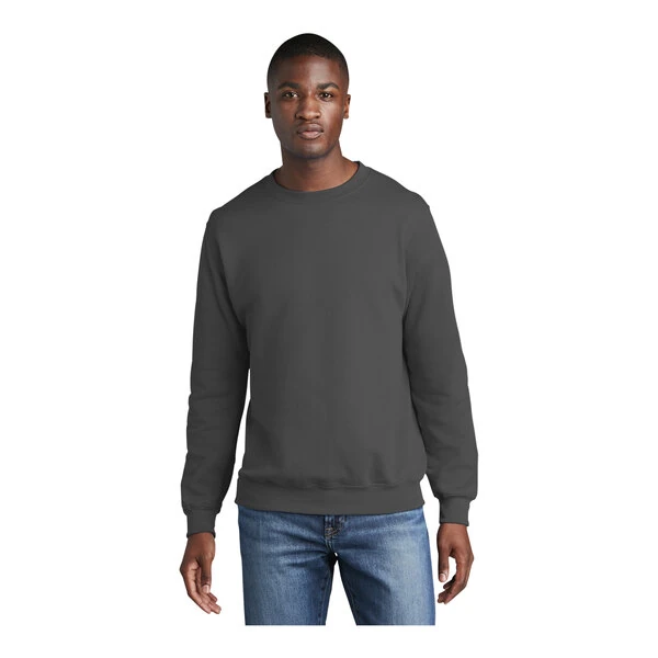 Port & Company PC78 Unisex Customizable Charcoal Core Fleece Crewneck Sweatshirt - Cotton / Poly Blend - 2X