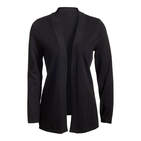Edwards 7056 Women's Customizable Black Shirttail Cardigan - Cotton / Acrylic / Nylon Blend - 2X