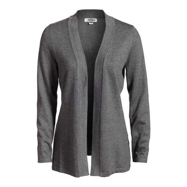 Edwards 7056 Women's Customizable Smoke Heather Shirttail Cardigan - Cotton / Acrylic / Nylon Blend - 2X