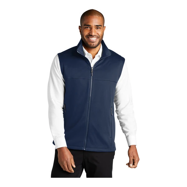 Port Authority F906 Collective Unisex Customizable River Blue Navy Smooth Fleece Vest - 2X