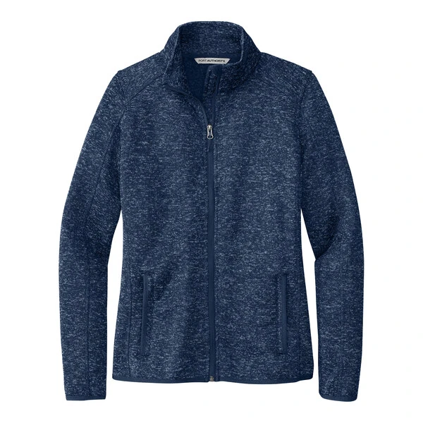 Port Authority L232 Women's Customizable River Blue Navy Heather Sweater Jacket - 4X