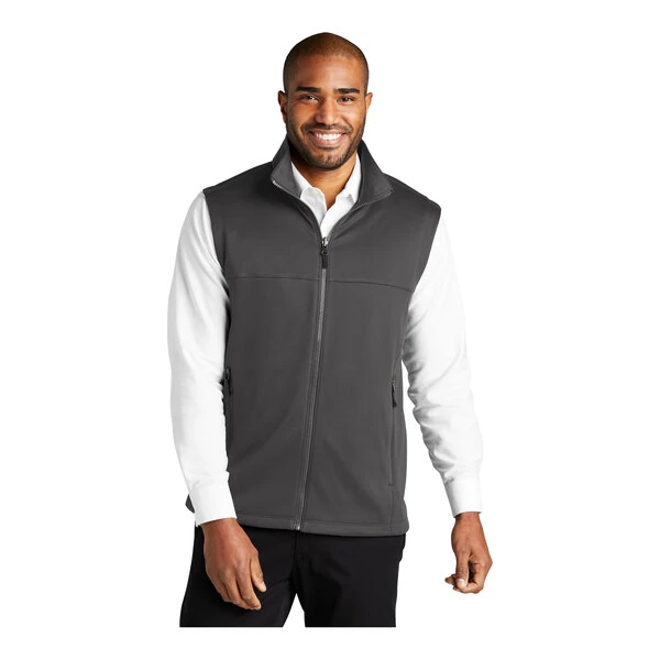 Port Authority F906 Collective Unisex Customizable Graphite Smooth Fleece Vest - Extra Large