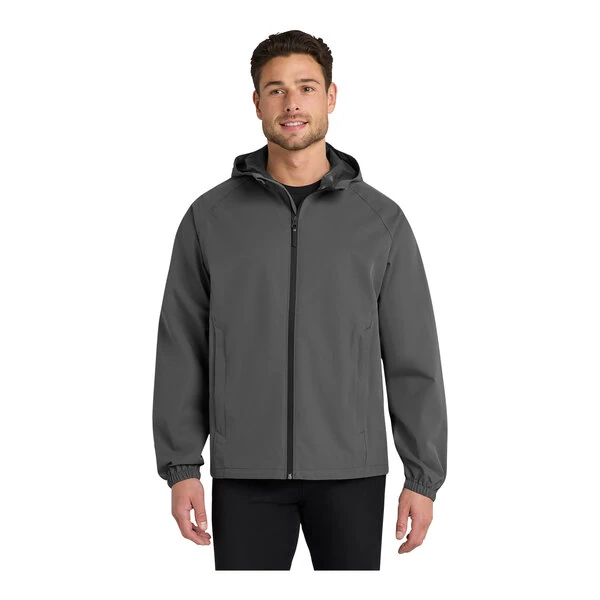 Port Authority J407 Unisex Customizable Graphite Essential Rain Jacket - Small