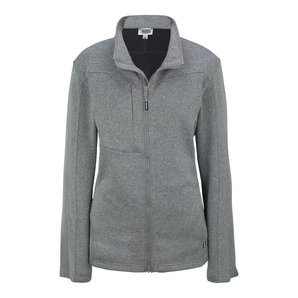Edwards 6440 Women's Customizable Gray Heather / Black Performance Tek Full-Zip Sweater / Jacket - Fleece - Extra Small
