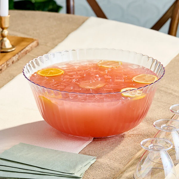 Visions 8 Qt. Clear Plastic Punch Bowl - 6/Case