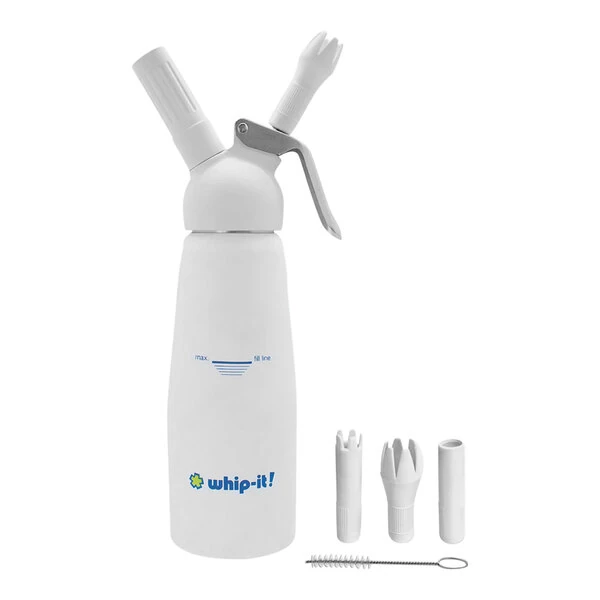 Whip-It Armor 0.5 Liter White Rubber-Coated Aluminum Whipper DC-Amr-H07R