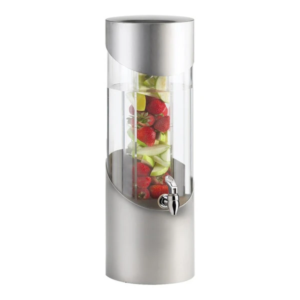 Cal-Mil 1990-3INF-55 3 Gallon Round Stainless Steel Beverage Dispenser with Infusion Chamber - 8 1/4" x 10 1/2" x 23 1/2"