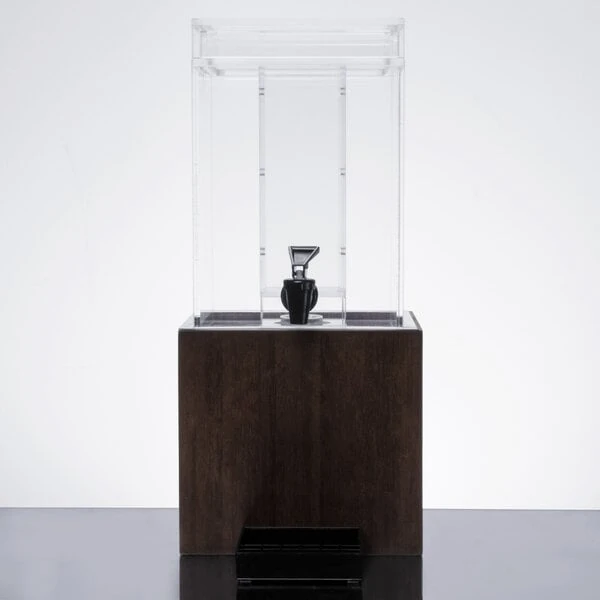 Cal-Mil 1527-1INF-96 Midnight 1.5 Gallon Bamboo Infusion Beverage Dispenser - 8 1/4" x 9 3/4" x 17 3/4"