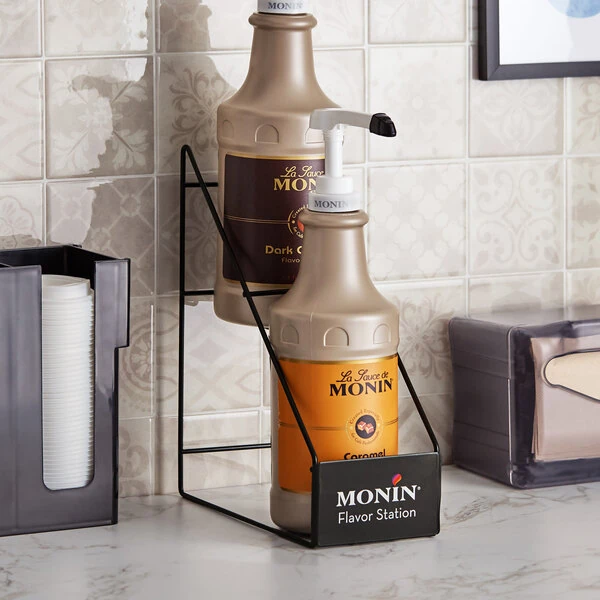 Monin 2-Tier 2-Bottle Wire Rack for 64 fl. oz. Flavoring Sauce Bottles P787