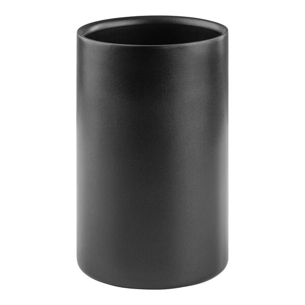 TableCraft 4 3/4" x 7 7/8" Double Wall Matte Black Stainless Steel Wine Cooler 12054
