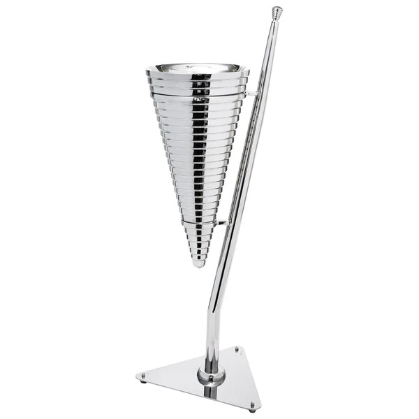 Eastern Tabletop 7990 35" Stainless Steel Double Wall, Point-Shaped Wine Cooler with Table Stand and Striped Design