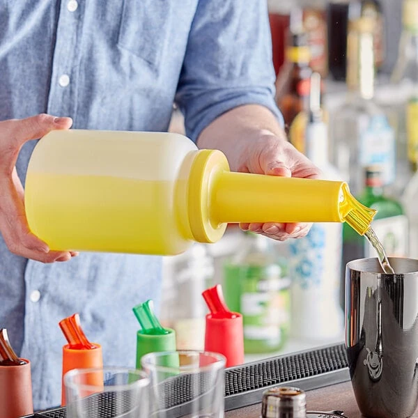 Choice 2 Qt. Pour Bottle with Yellow Neck and Cap