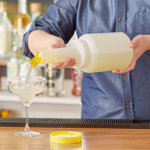 Choice 2 Qt. Pour Bottle with Yellow Spout and Cap
