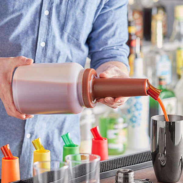 Choice 2 Qt. Pour Bottle with Brown Neck and Cap