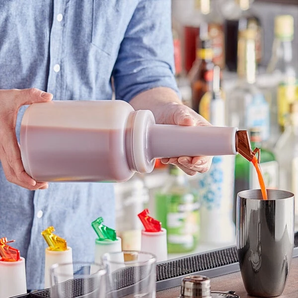 Choice 2 Qt. Pour Bottle with Brown Flip Top and Cap