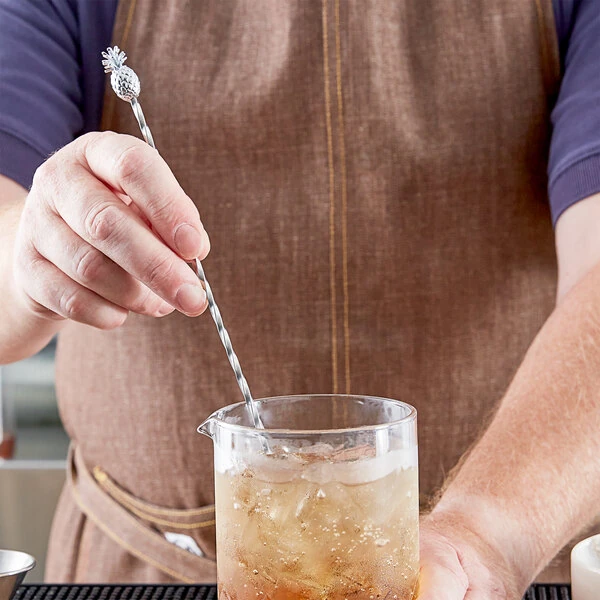Barfly® Swizzle Stick 13 3/8" Stainless Steel 4-Prong Bar Stirrer with Pineapple End M37136