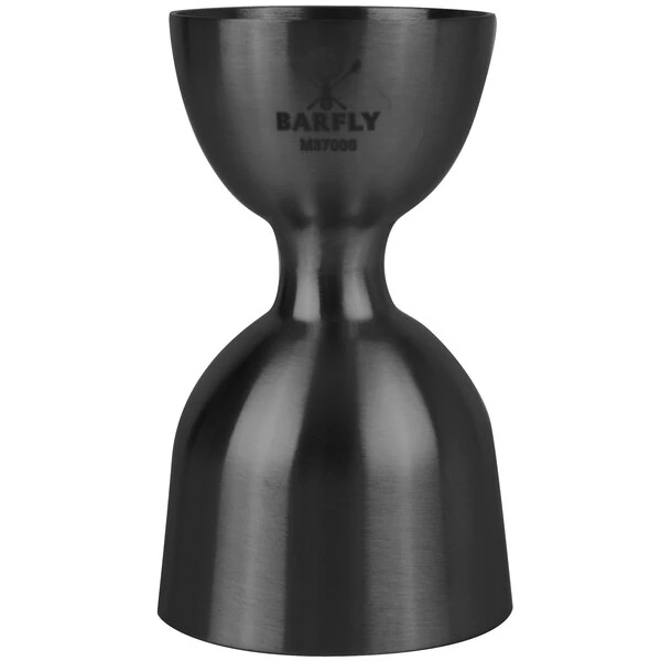 Barfly® M37006BK 1 oz. & 2 oz. Gun Metal Black Heavy-Duty Straight Rim Bell Jigger