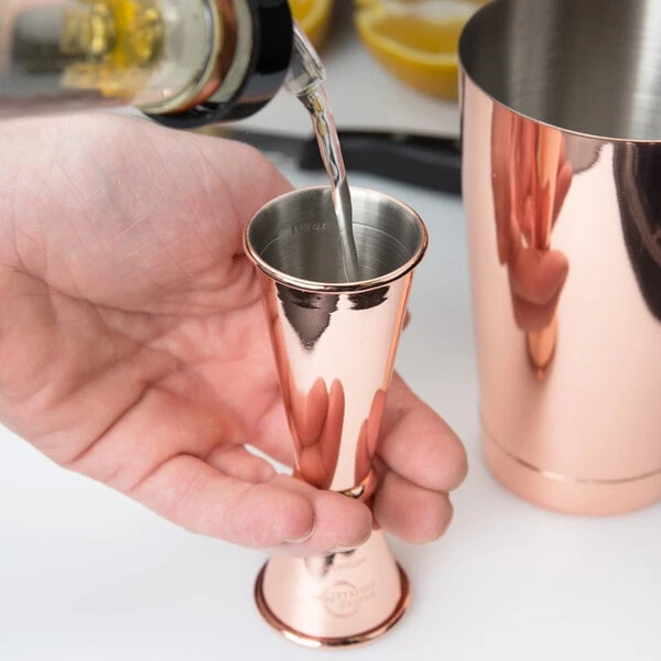 Barfly® M37005CP 1 oz. & 2 oz. Copper-Plated Japanese Style Jigger
