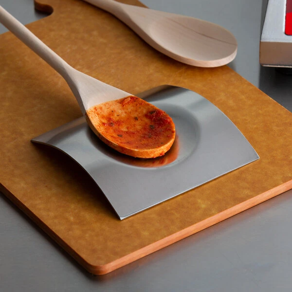 TableCraft 5" Brushed Stainless Steel Square Spoon Rest HB3 - 6/Case