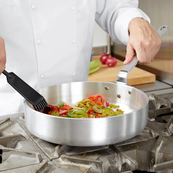Vollrath 4072 Wear-Ever Classic Select 5 Qt. Straight Sided Heavy-Duty Aluminum Saute Pan with Traditional Handle