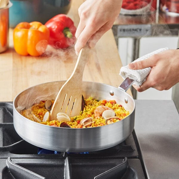 Vollrath Wear-Ever 3 Qt. Straight-Sided Aluminum Saute Pan with Plated Handle 671130