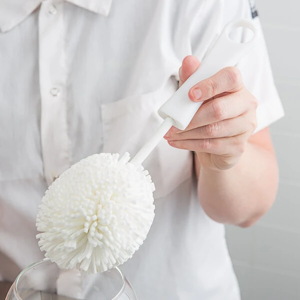 Franmara 9192 3 1/2" x 3" Glassware Washing Brush with Foam Head