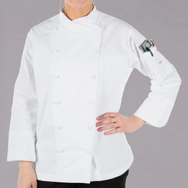 Mercer Culinary Renaissance® Women's Lightweight White Executive Chef Jacket M62040WH - 2X