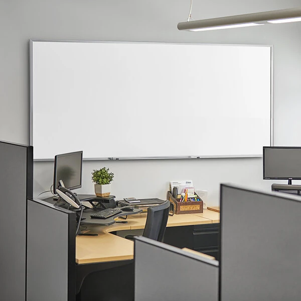 Dynamic by 360 Office Furniture 96" x 48" Wall-Mount Magnetic Whiteboard with Aluminum Frame