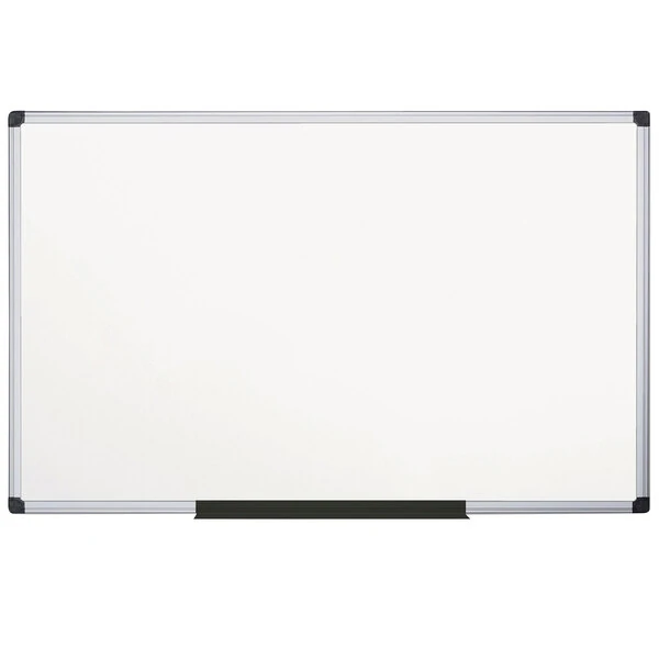 MasterVision BVCMA2107170 96" x 48" White Magnetic Dry Erase Board with Silver Aluminum Frame