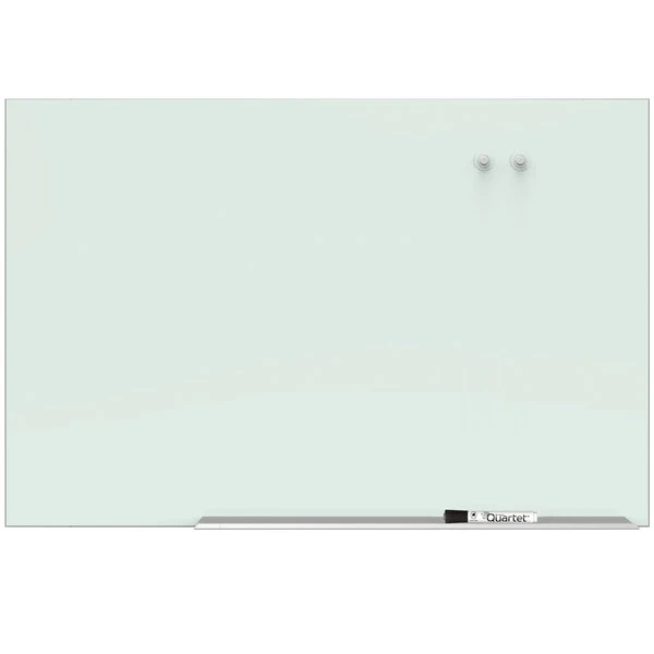 Quartet G7442E Element 74" x 42" White Magnetic Glass Dry-Erase Board with Aluminum Frame