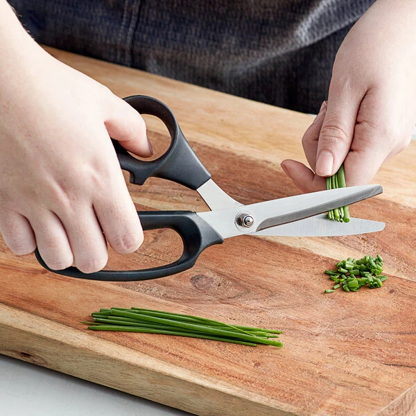 Mercer Culinary M14806 3 1/4" Stainless Steel All Purpose Kitchen Shears with TPR Handle