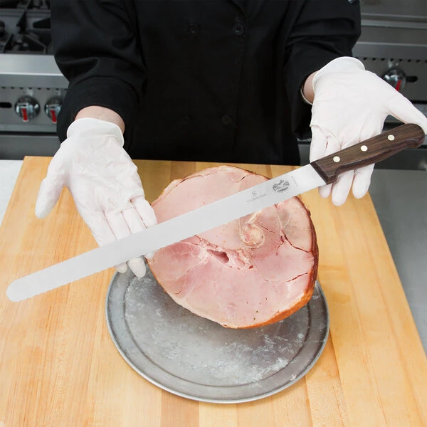 Victorinox 5.4230.36 14" Serrated Edge Roast Beef Slicing / Carving Knife with Wood Handle