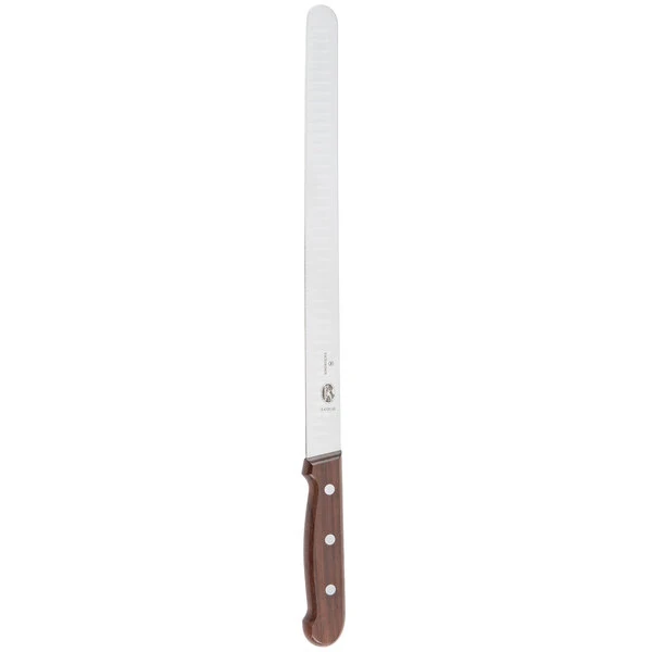 Victorinox 5.4120.30 12" Narrow Granton Edge Slicing / Carving Knife with Wood Handle