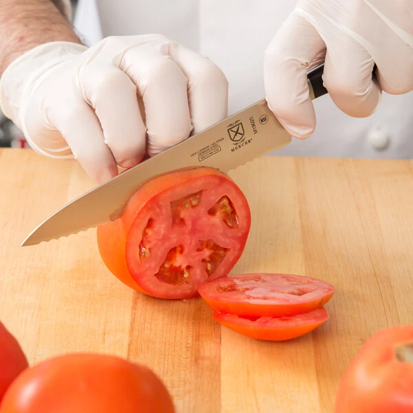 Mercer Culinary M19020 ZüM® 6" Forged Utility Knife with Serrated Edge and Full Tang Blade