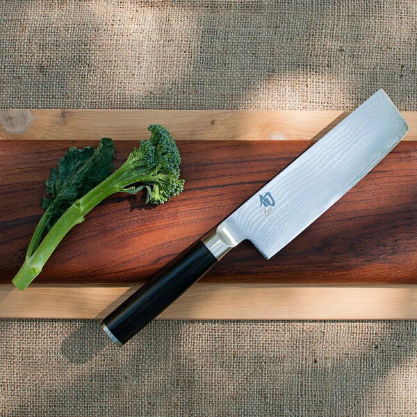 Shun DM0728 Classic 6 1/2" Forged Nakiri Knife with Pakkawood Handle