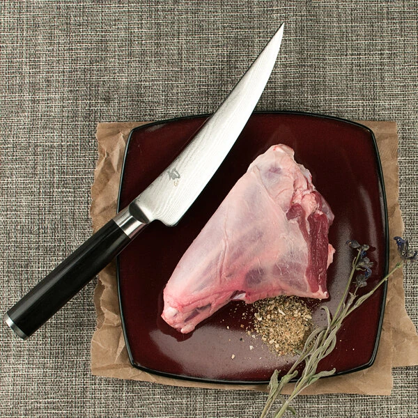Shun DM0743 Classic 6" Forged Curved Boning and Fillet Knife with Pakkawood Handle