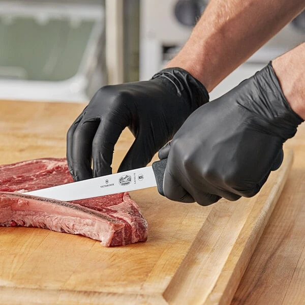 Victorinox 6" Wide Stiff Boning Knife with Black Fibrox Handle 5.6103.15