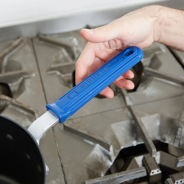 Vollrath 3009 Blue Cool Handle I Removable Silicone Pan Handle Sleeve for 12" and 14" Fry Pans