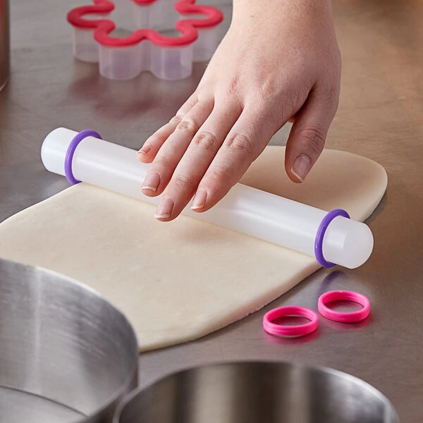 Ateco 7512 8 3/4" Plastic Dowel Rolling Pin with Rings