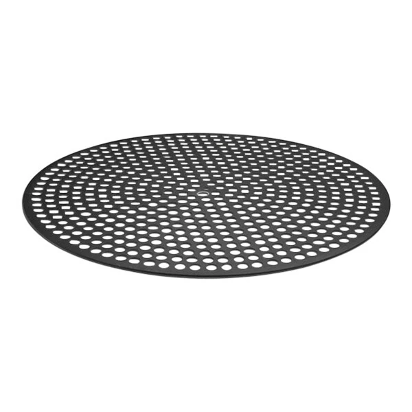 LloydPans Quik-Disks 13" Perforated Hard Coat Anodized Aluminum Pizza Disk with Pre-Seasoned Tuff-Kote® Finish QDF40-13-PSTK