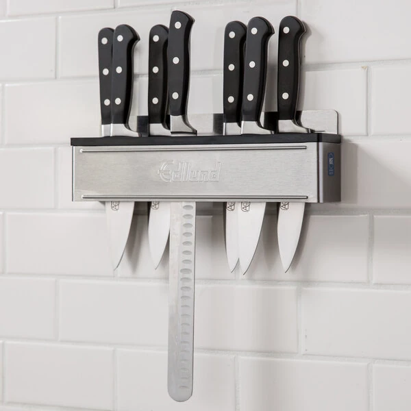 Edlund KR-698 10-Slot Stainless Steel Knife Rack with Open Base