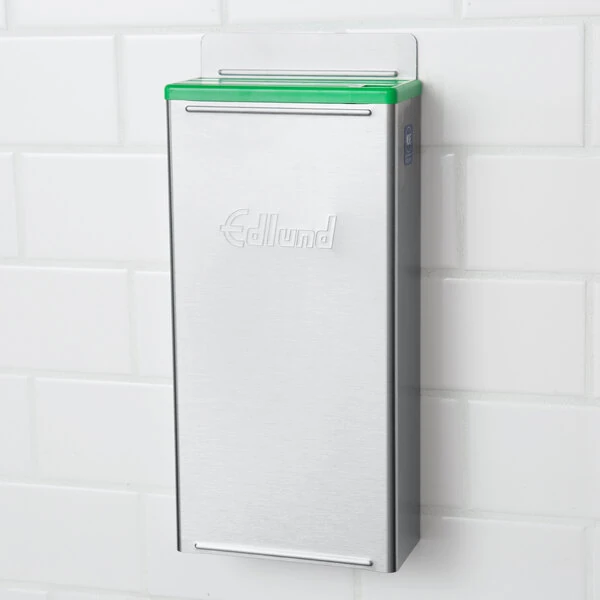 Edlund KR-50 4-Slot HACCP Enclosed Stainless Steel Knife Rack with Green Insert