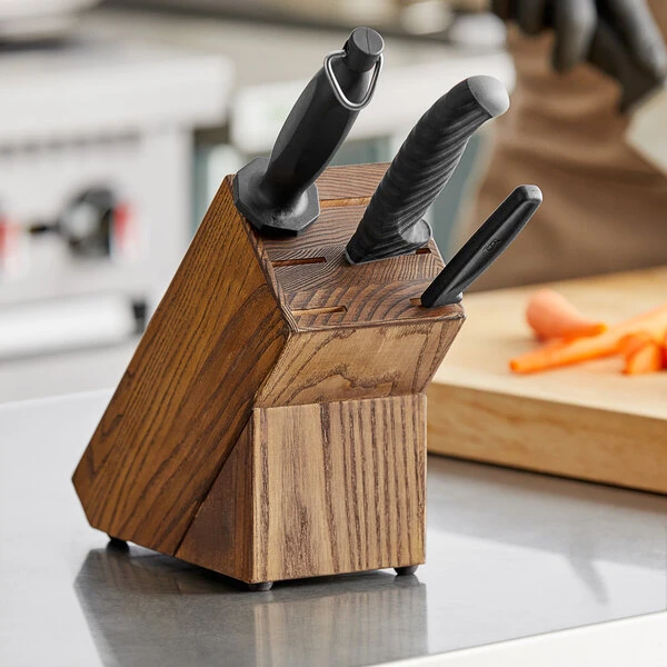 Dexter-Russell 20332 6-Slot Traditional Slant Wooden Knife Block