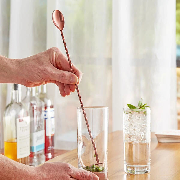 Acopa 13" Copper Bar Spoon with Muddler