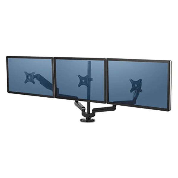 Fellowes 8042601 Platinum Series 53" x 6" x 35" Black Triple Monitor Arm