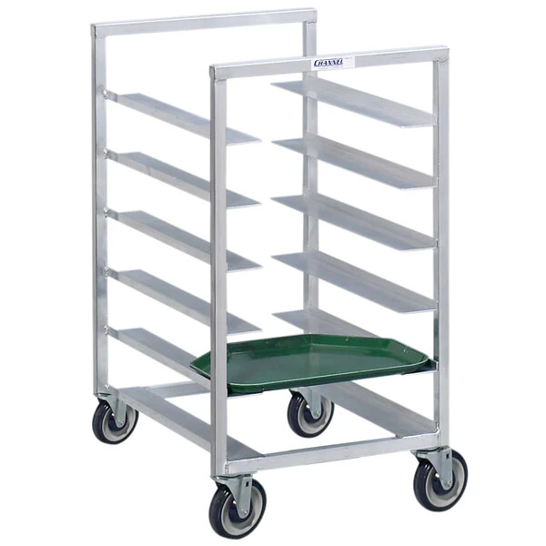 Channel T437A3 20 Tray Bottom Load Aluminum Trapezoidal Cafeteria Tray Rack - Assembled