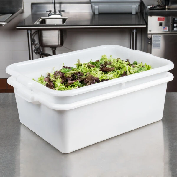 TableCraft DBF1537 White 21" x 16" x 7" Perforated Plastic Freezer Safe Drain Box
